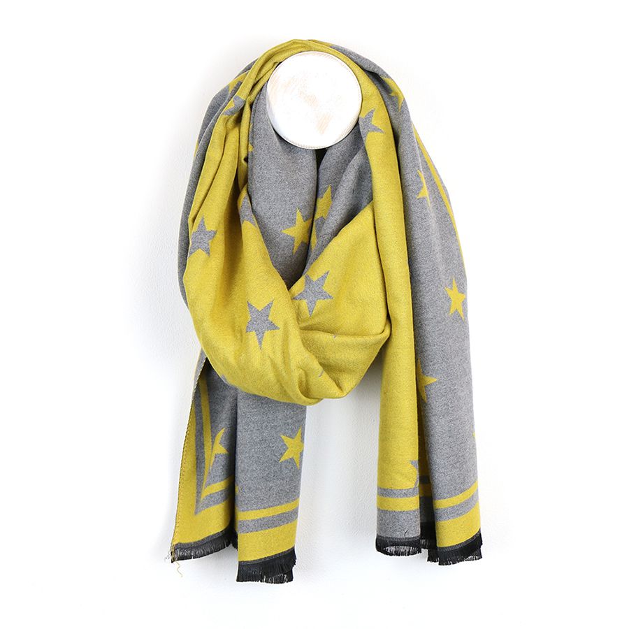 Yellow and hot sale grey scarf